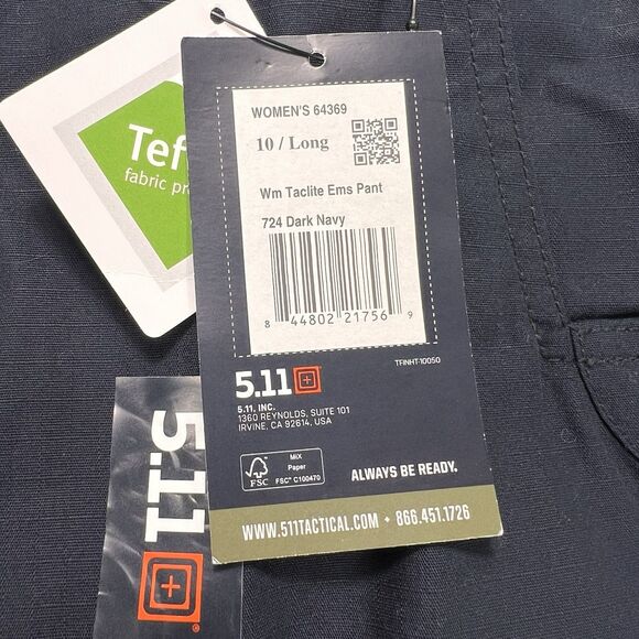 5.11 Taclite EMS Cargo Pants Women’s 10 Long Dark Navy Utility Tactical Workwear - Picture 6 of 10